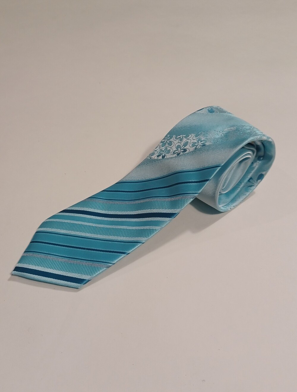 IMANI UOMO Micro Fiber Men's Tie Light Blue Repp Pattern